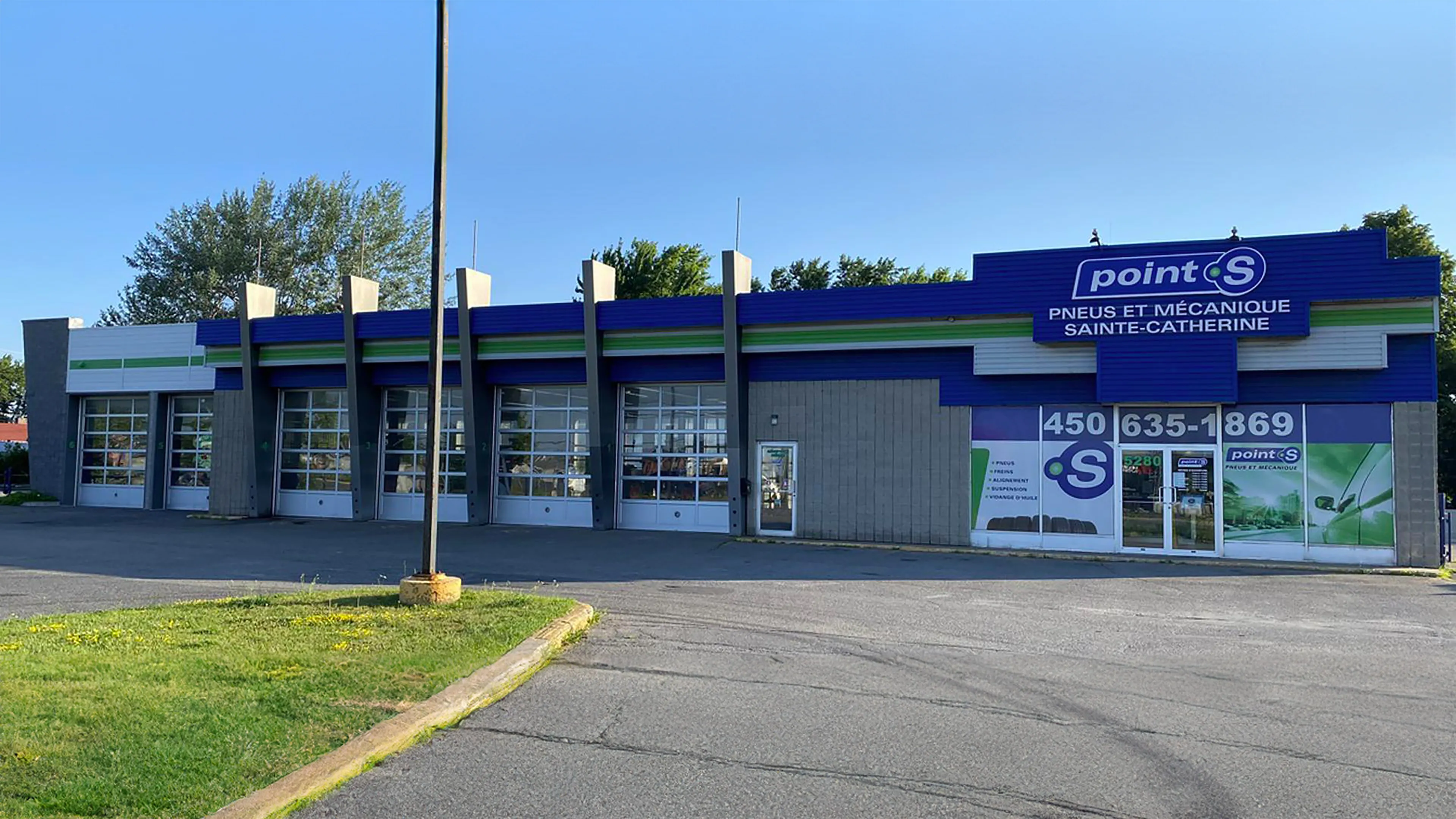 Garage entretien mécanique situé dans la ville de Sainte-Catherine près des autres villes : Saint-Constant, Châteauguay, Delson, Candiac, Saint-Philippe, Montréal... | Point S · Pneus et Mécanique Sainte-Catherine